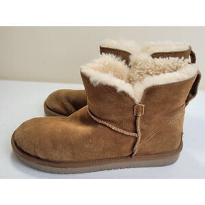 KOOLABURRA by UGG Tan Suede Shearling Classic Ankle Snow Boots Women's Size 9